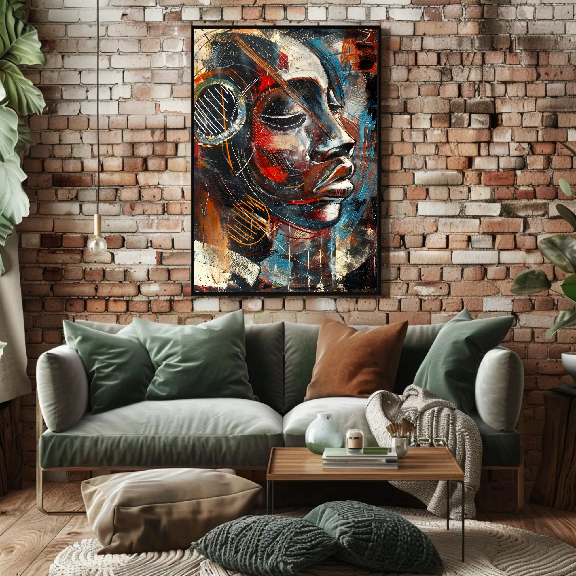 Abstract Expressive Portrait Vibrant Artistry Abstract Poster PosterGoat