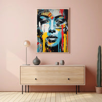 Abstract Face with Geometric Vibe Artistic Poster PosterGoat
