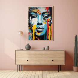 Abstract Face with Geometric Vibe Artistic Poster PosterGoat