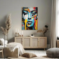 Abstract Face with Geometric Vibe Artistic Poster PosterGoat