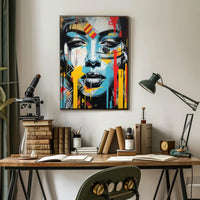 Abstract Face with Geometric Vibe Artistic Poster PosterGoat