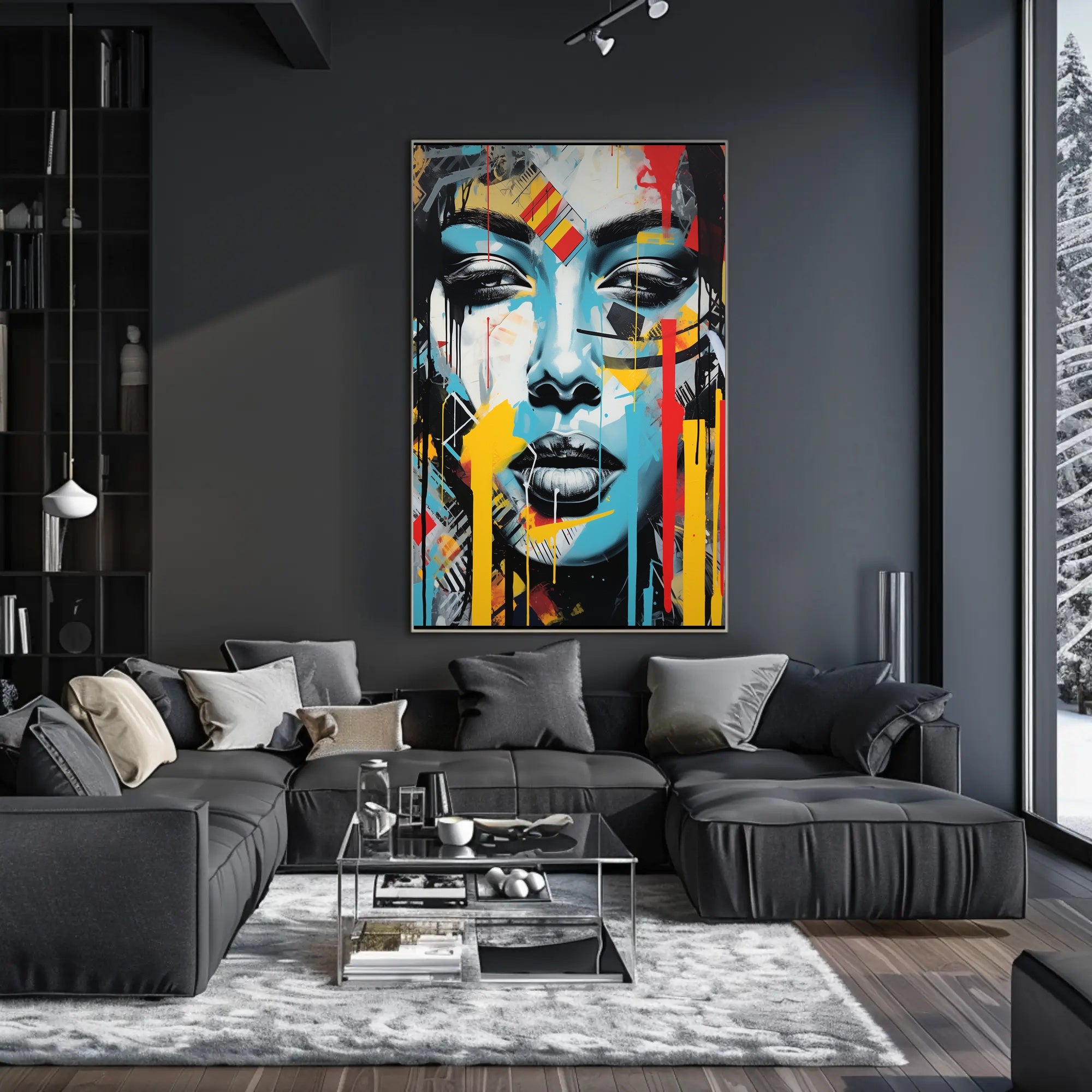 Abstract Face with Geometric Vibe Artistic Poster PosterGoat