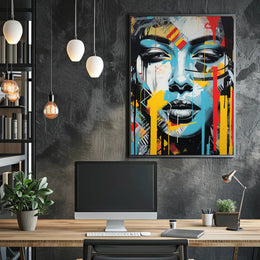 Abstract Face with Geometric Vibe Artistic Poster PosterGoat
