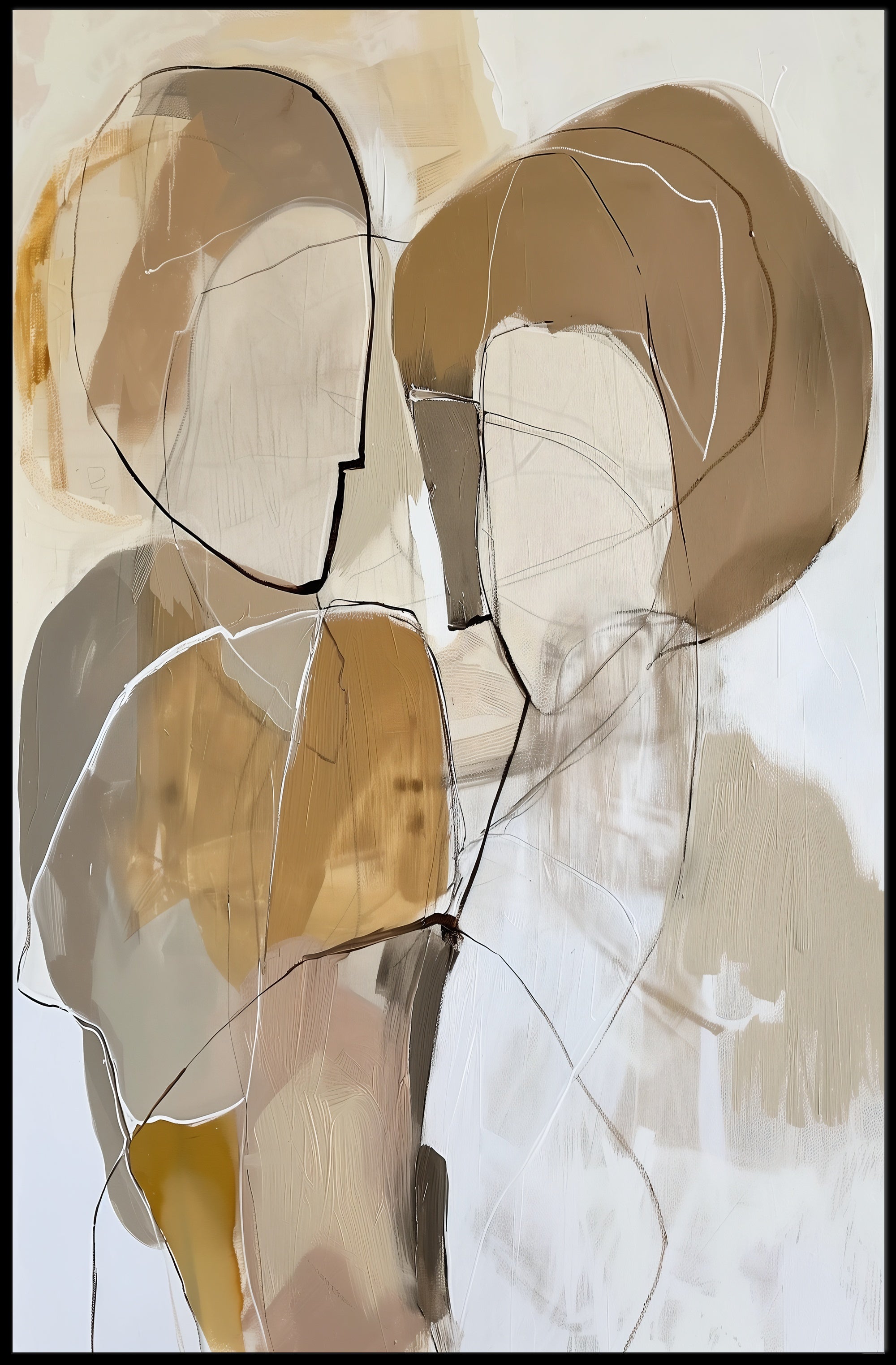 Abstract Faceless Figures Modern Minimalist Art Poster PosterGoat