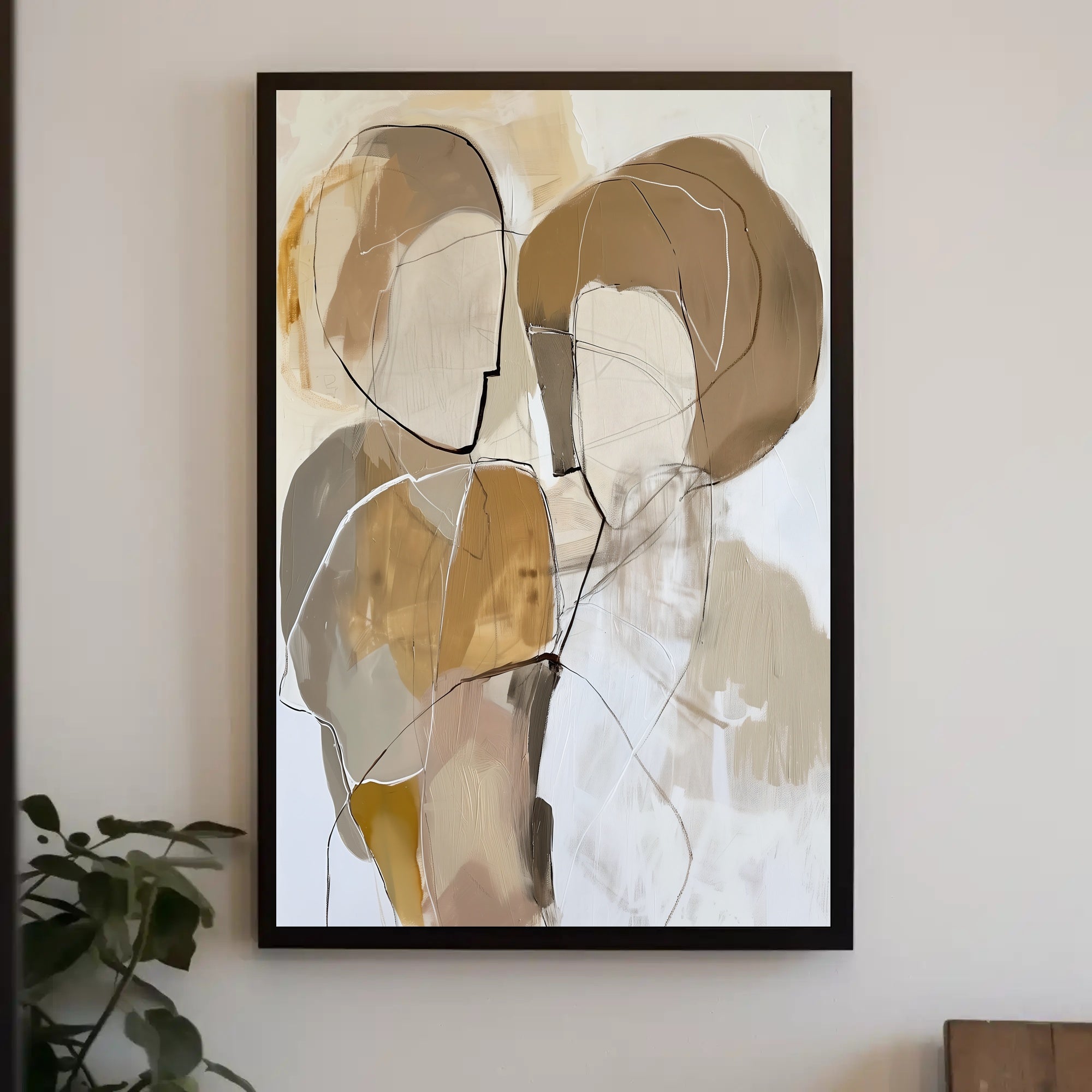 Abstract Faceless Figures Modern Minimalist Art Poster PosterGoat