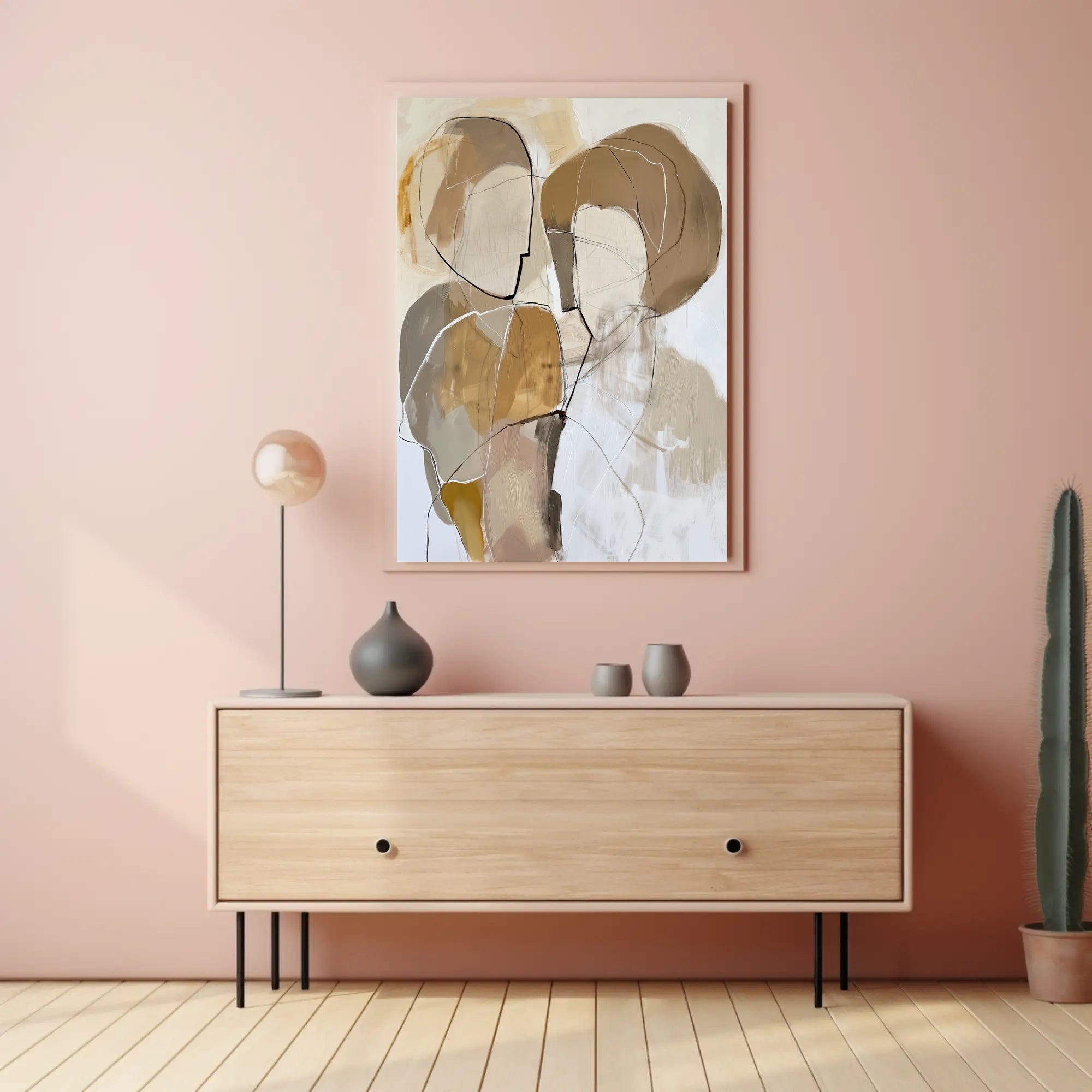 Abstract Faceless Figures Modern Minimalist Art Poster PosterGoat
