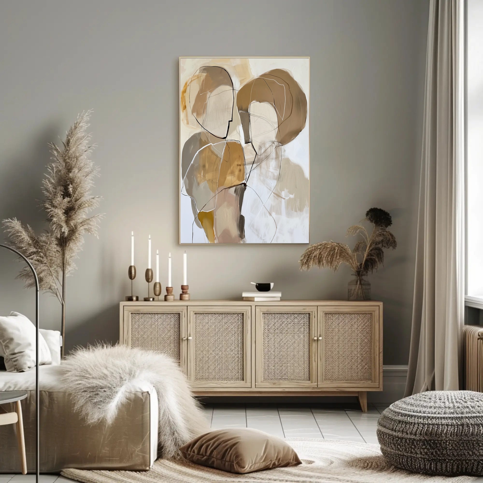 Abstract Faceless Figures Modern Minimalist Art Poster PosterGoat