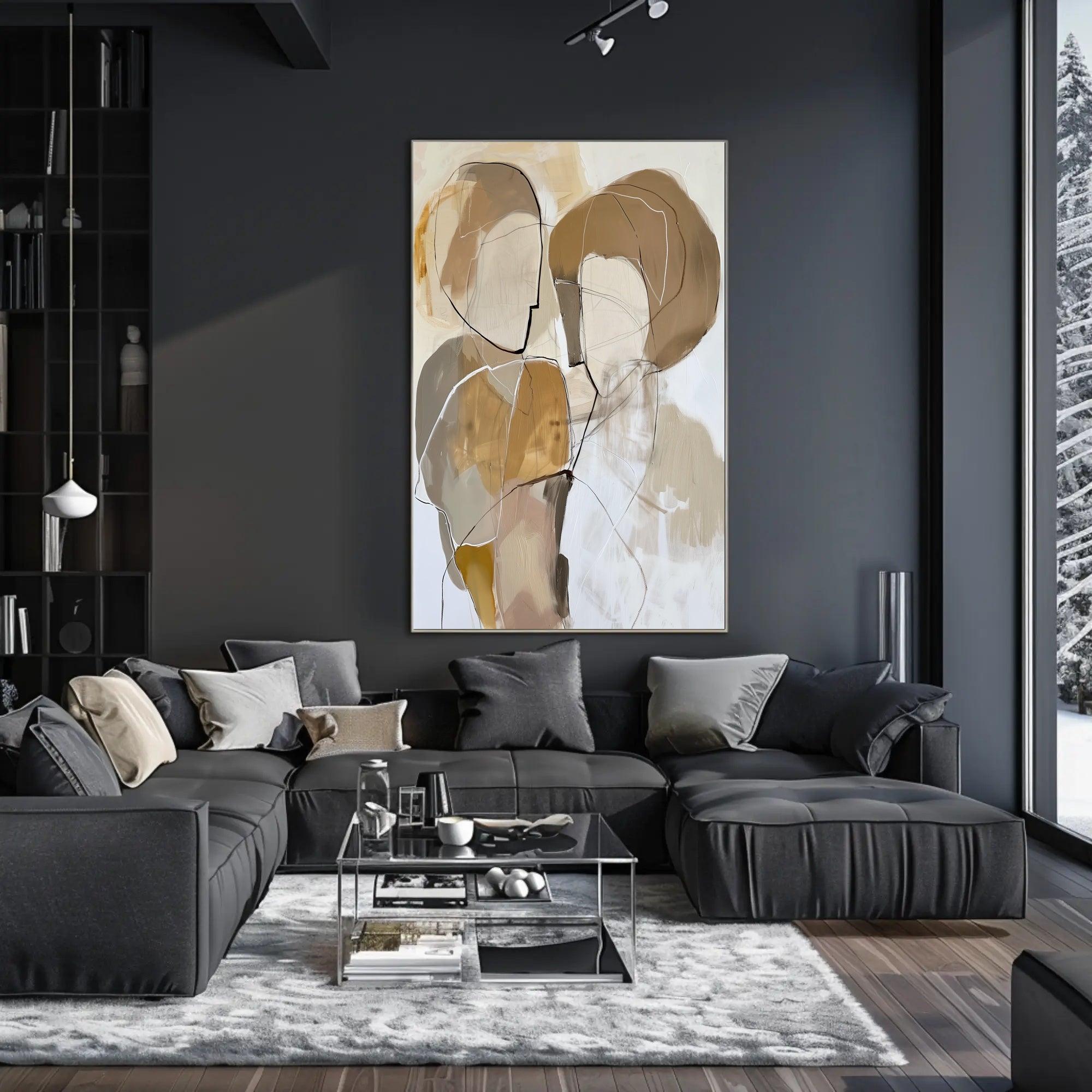 Abstract Faceless Figures Modern Minimalist Art Poster PosterGoat