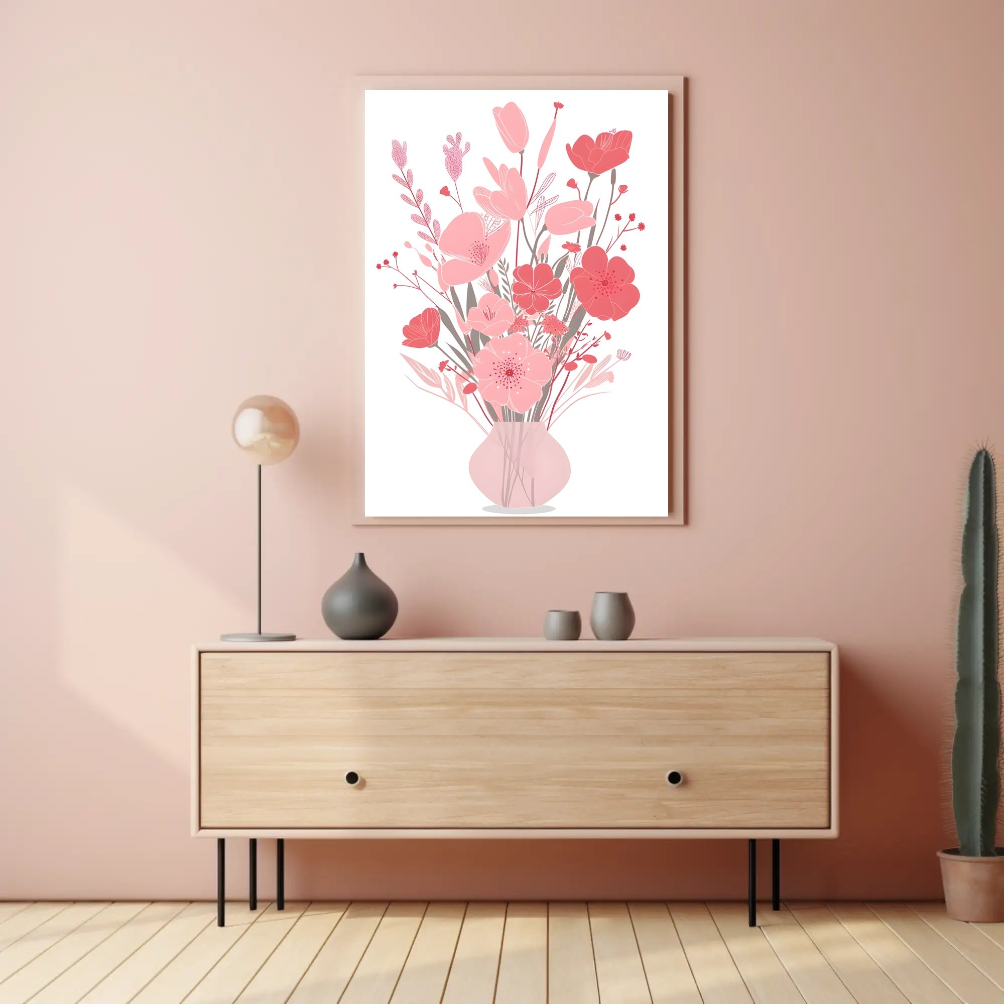 Abstract Floral Elegance Modern Artistic Poster PosterGoat