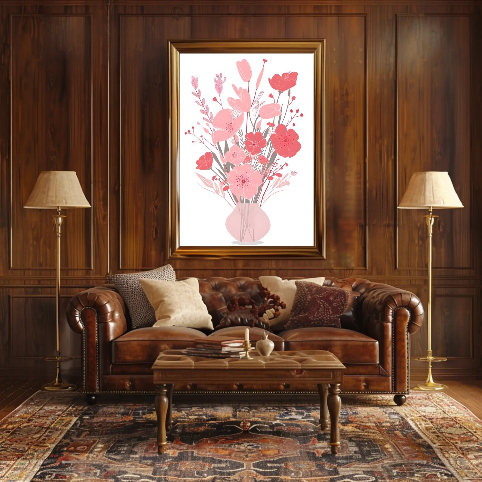 Abstract Floral Elegance Modern Artistic Poster PosterGoat