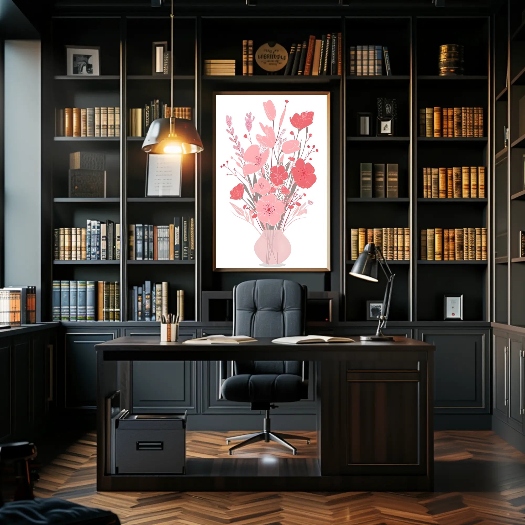 Abstract Floral Elegance Modern Artistic Poster PosterGoat