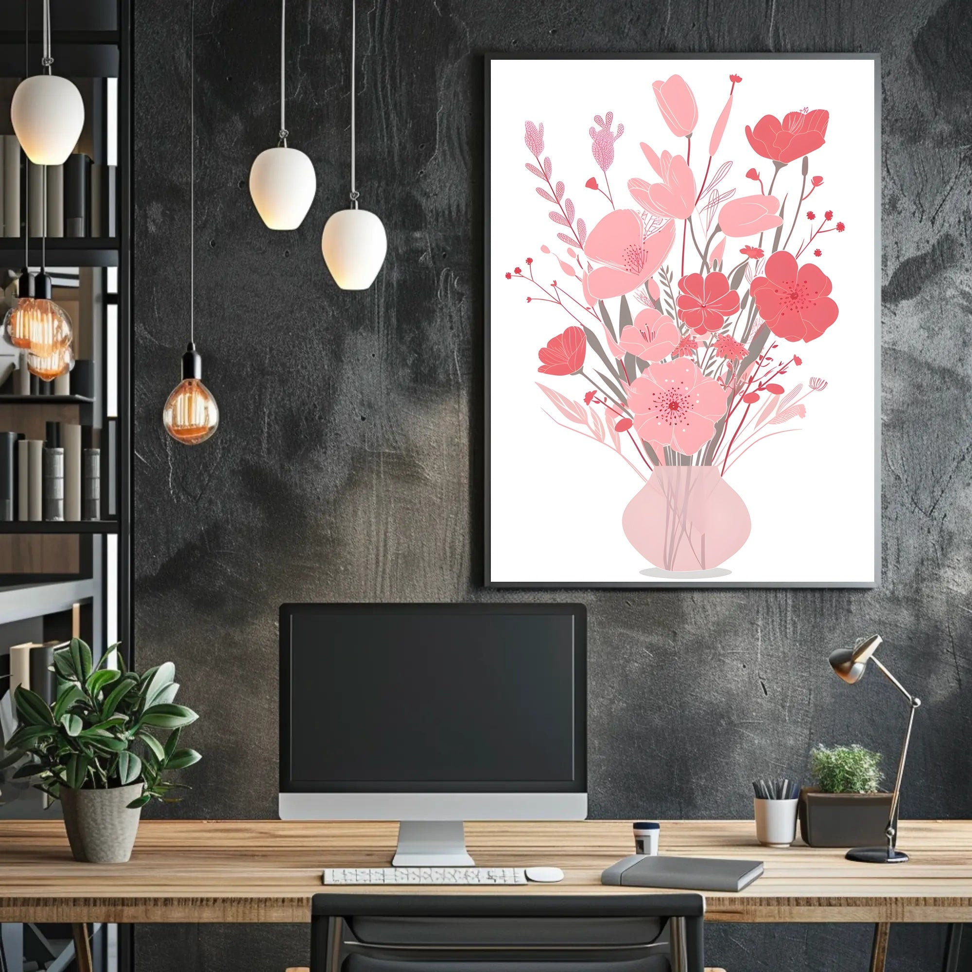 Abstract Floral Elegance Modern Artistic Poster PosterGoat
