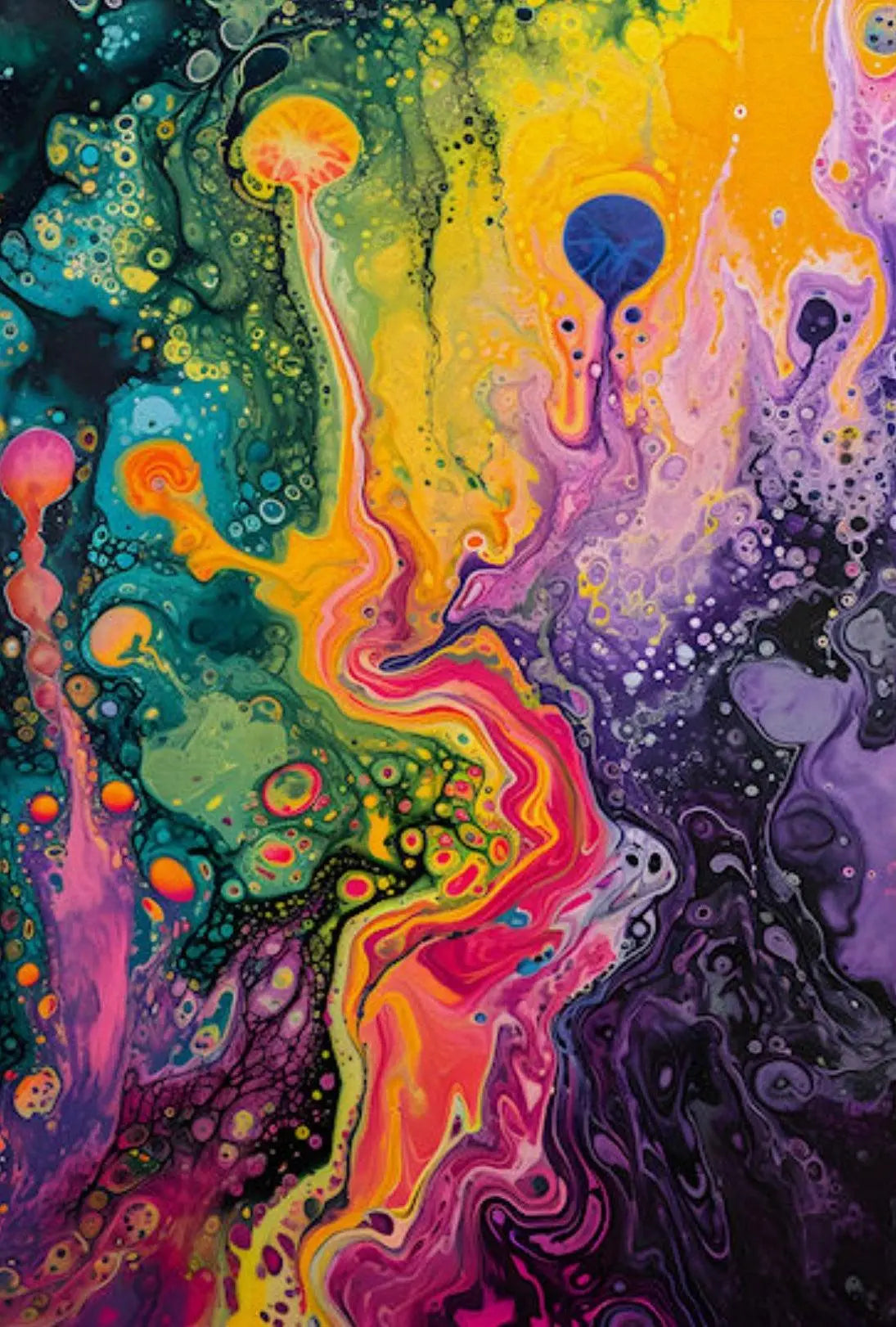 Abstract Fluid Art Cosmic Swirls Artistic Poster PosterGoat