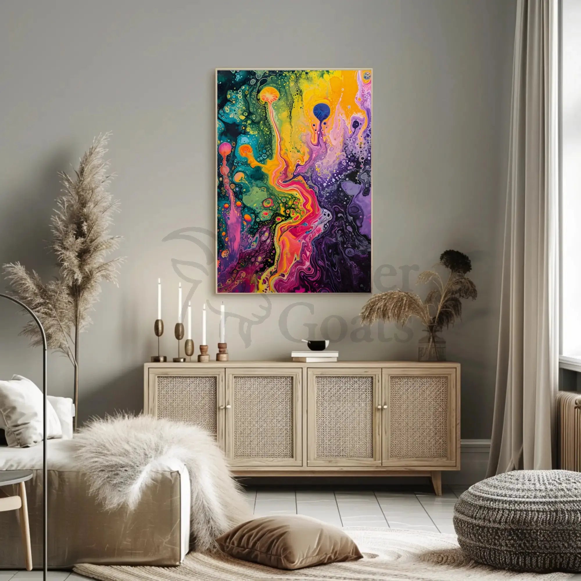 Abstract Fluid Art Cosmic Swirls Artistic Poster PosterGoat