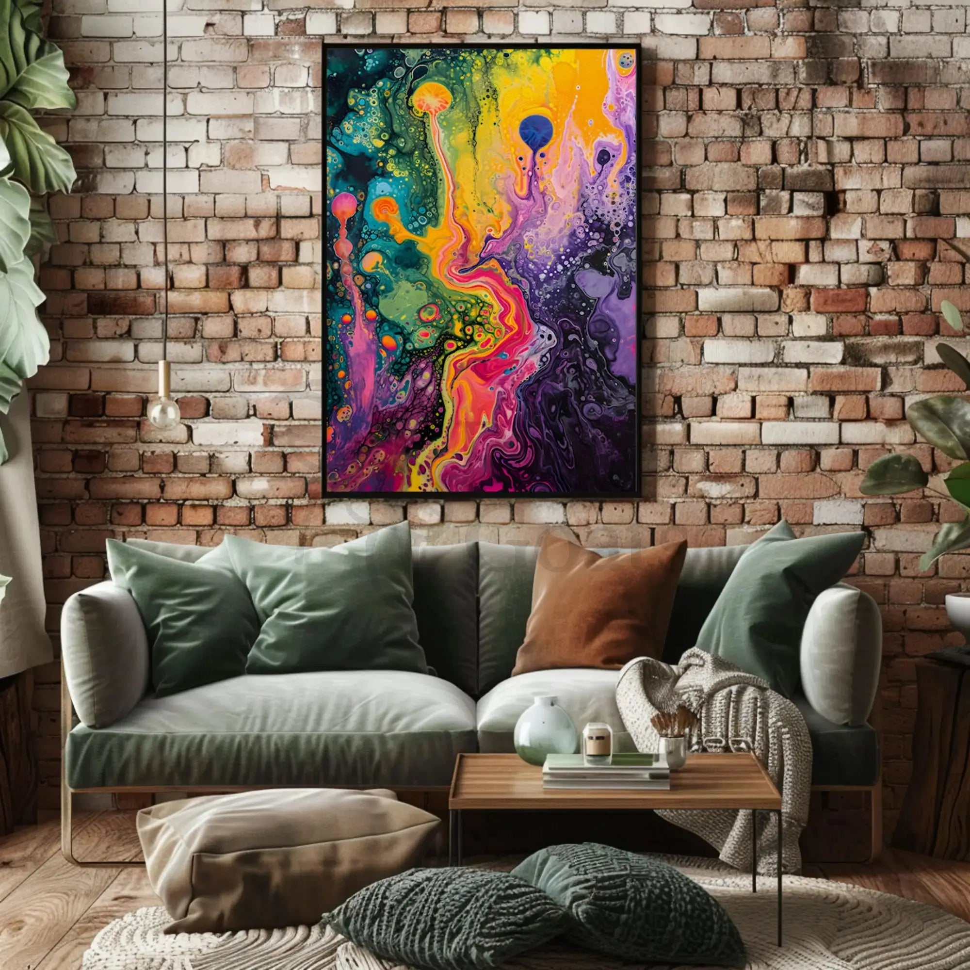 Abstract Fluid Art Cosmic Swirls Artistic Poster PosterGoat