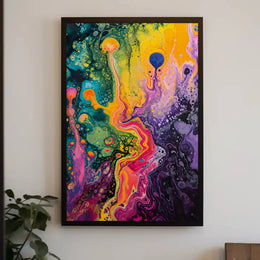Abstract Fluid Art Cosmic Swirls Artistic Poster PosterGoat