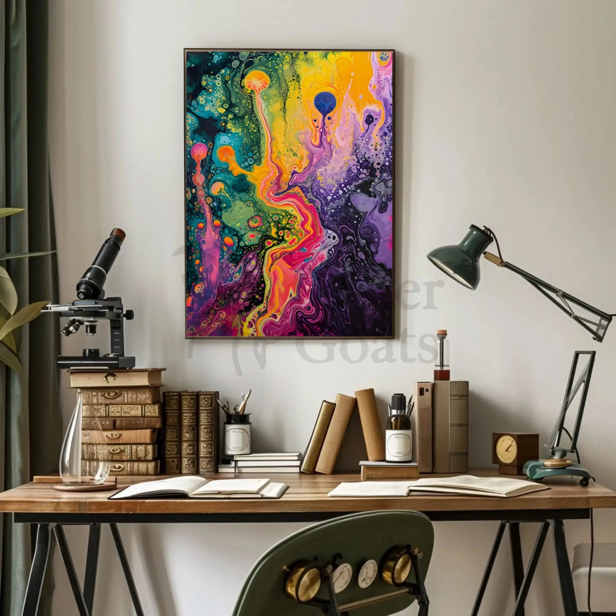 Abstract Fluid Art Cosmic Swirls Artistic Poster PosterGoat