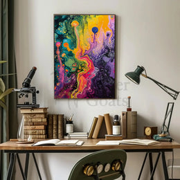 Abstract Fluid Art Cosmic Swirls Artistic Poster PosterGoat