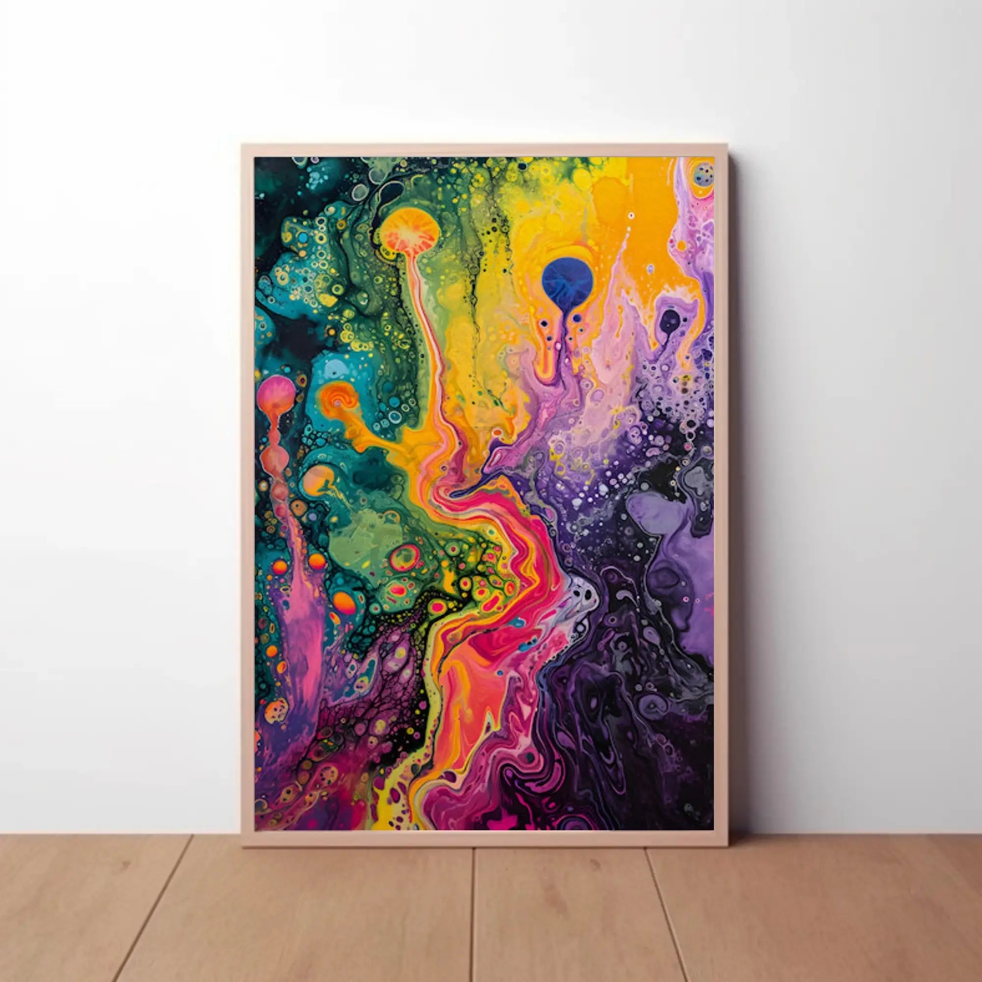Abstract Fluid Art Cosmic Swirls Artistic Poster PosterGoat