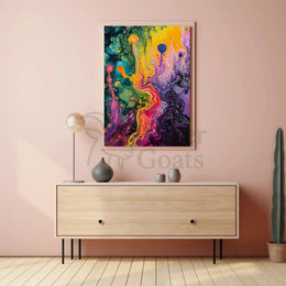 Abstract Fluid Art Cosmic Swirls Artistic Poster PosterGoat