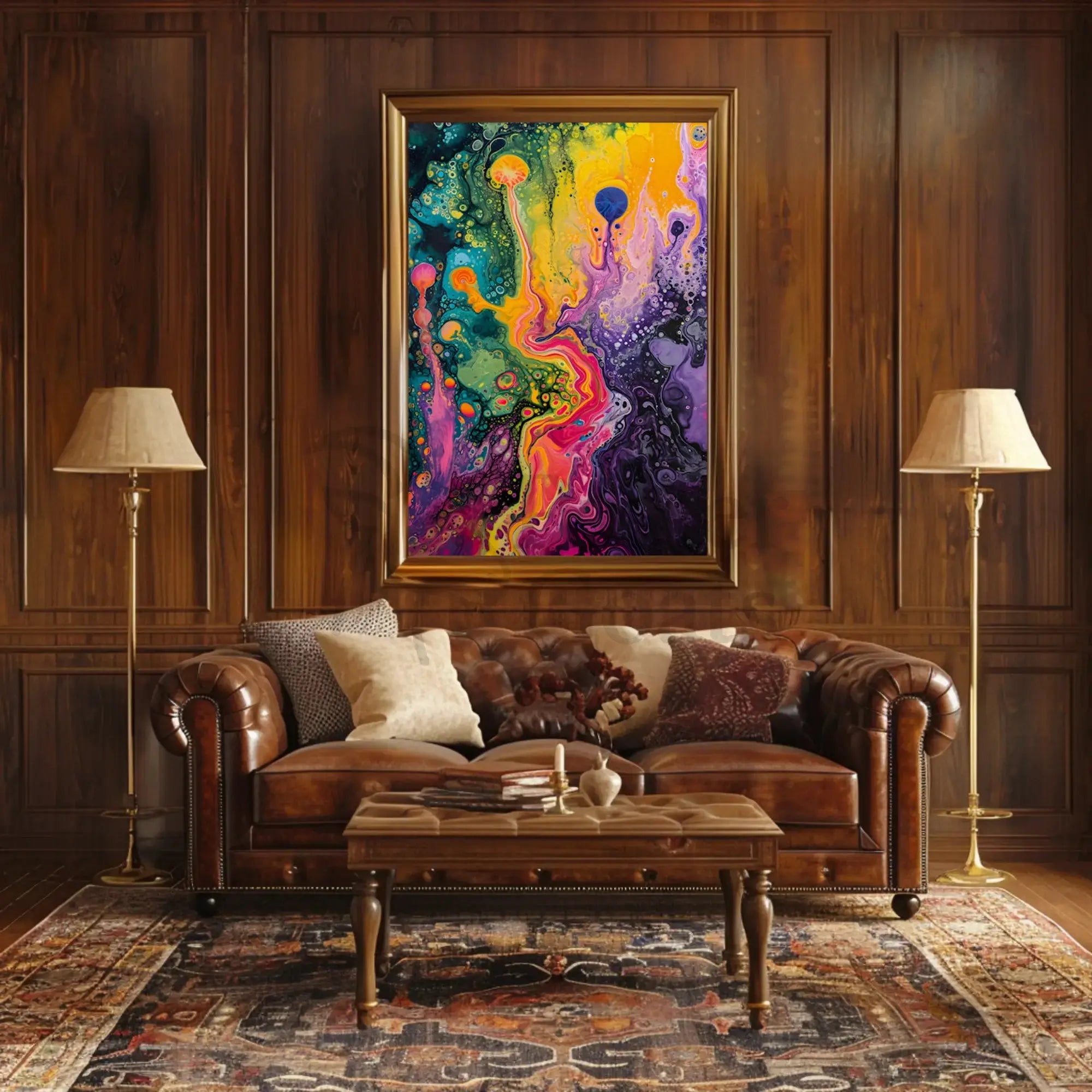 Abstract Fluid Art Cosmic Swirls Artistic Poster PosterGoat