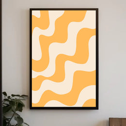 Abstract Fluid Shapes Art Poster in Warm Colors PosterGoat