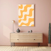 Abstract Fluid Shapes Art Poster in Warm Colors PosterGoat
