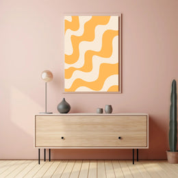 Abstract Fluid Shapes Art Poster in Warm Colors PosterGoat