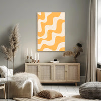 Abstract Fluid Shapes Art Poster in Warm Colors PosterGoat