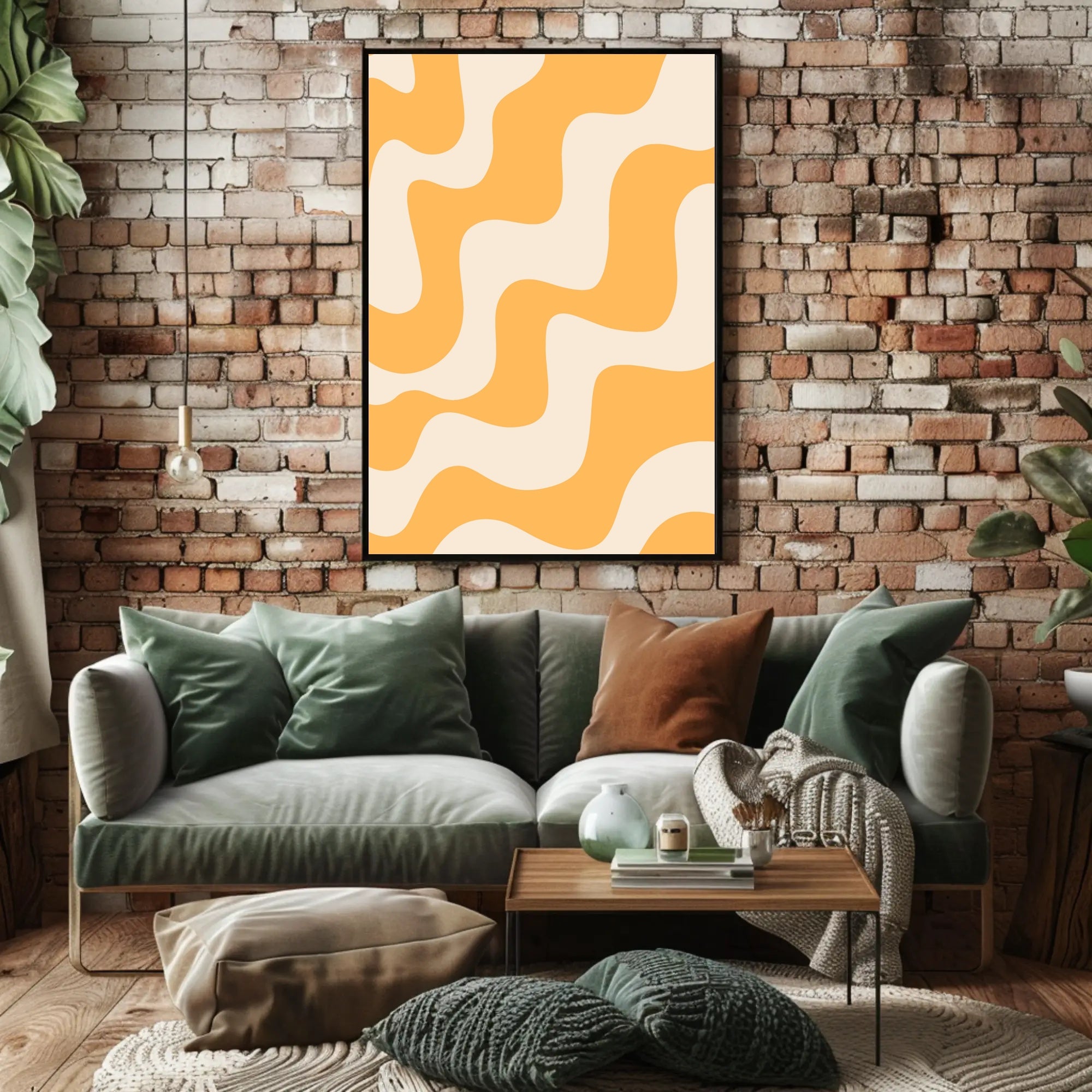 Abstract Fluid Shapes Art Poster in Warm Colors PosterGoat