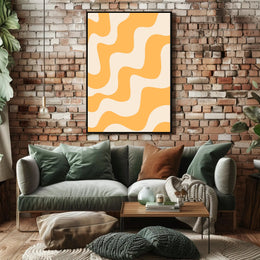 Abstract Fluid Shapes Art Poster in Warm Colors PosterGoat