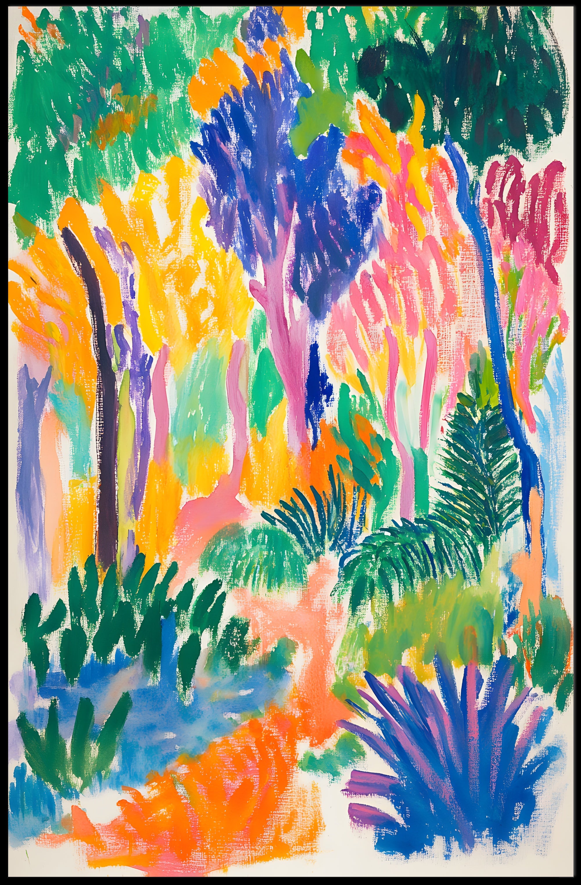 Abstract Forest Explosion Art Print Colorful Abstract Poster PosterGoat
