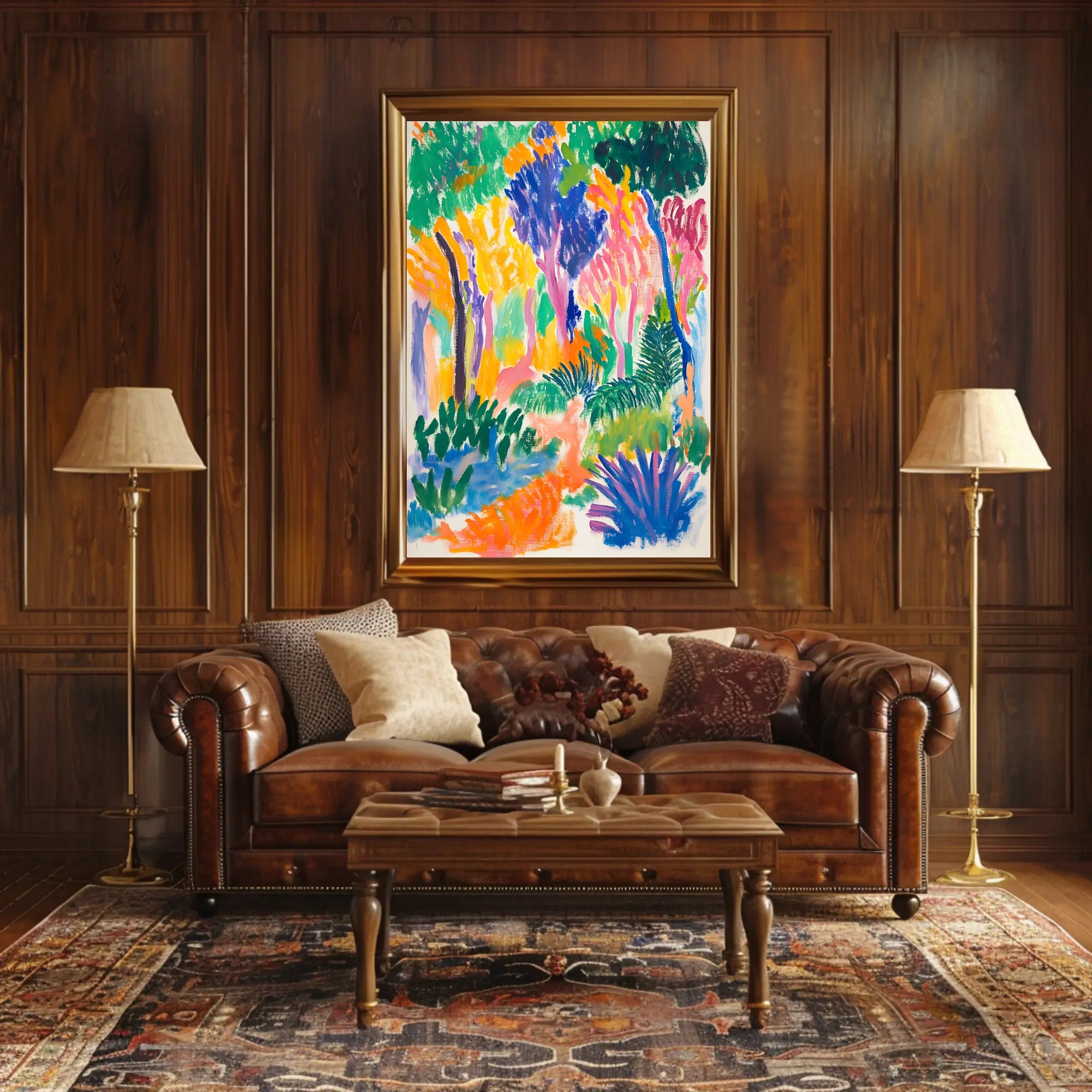 Abstract Forest Explosion Art Print Colorful Abstract Poster PosterGoat