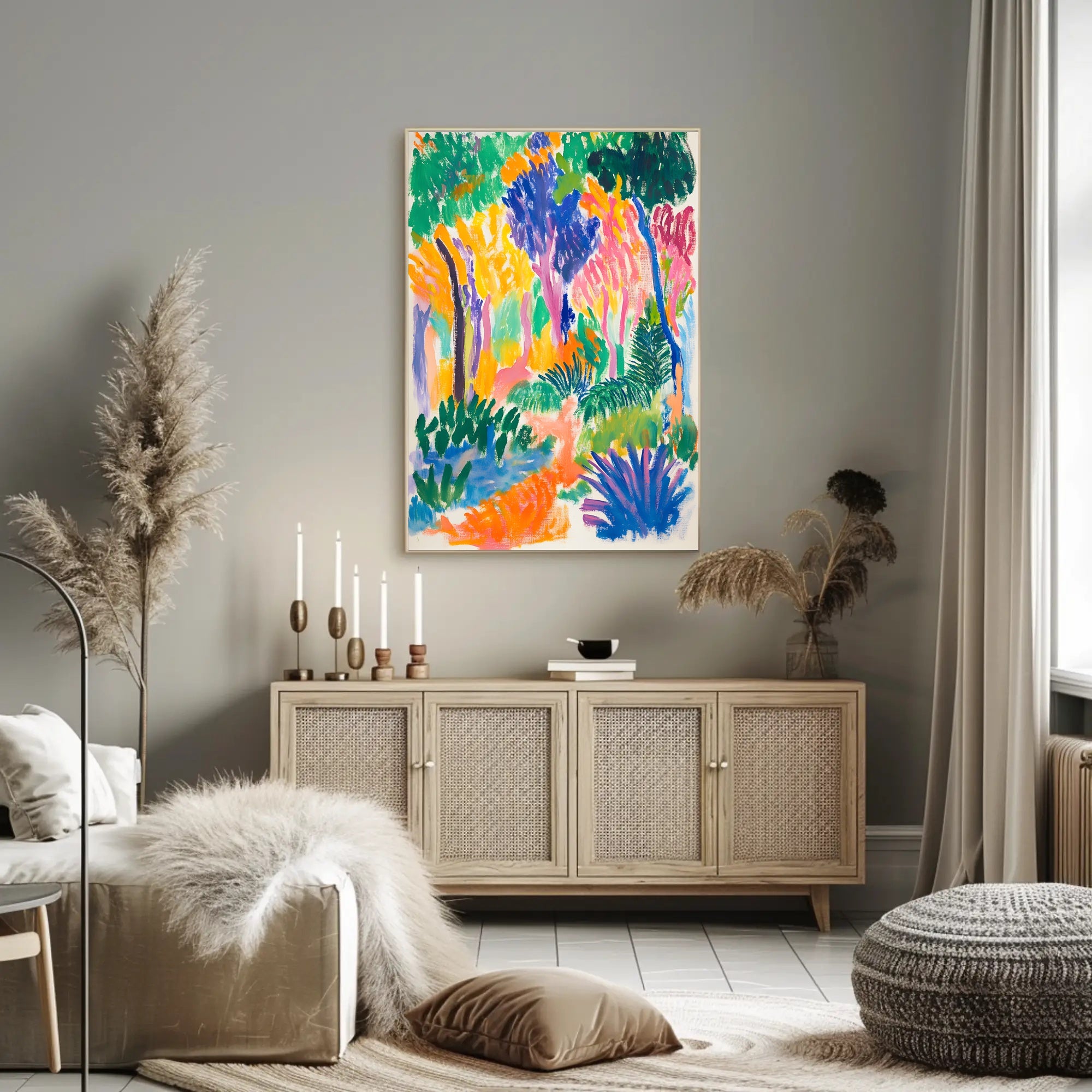 Abstract Forest Explosion Art Print Colorful Abstract Poster PosterGoat