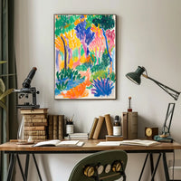 Abstract Forest Explosion Art Print Colorful Abstract Poster PosterGoat