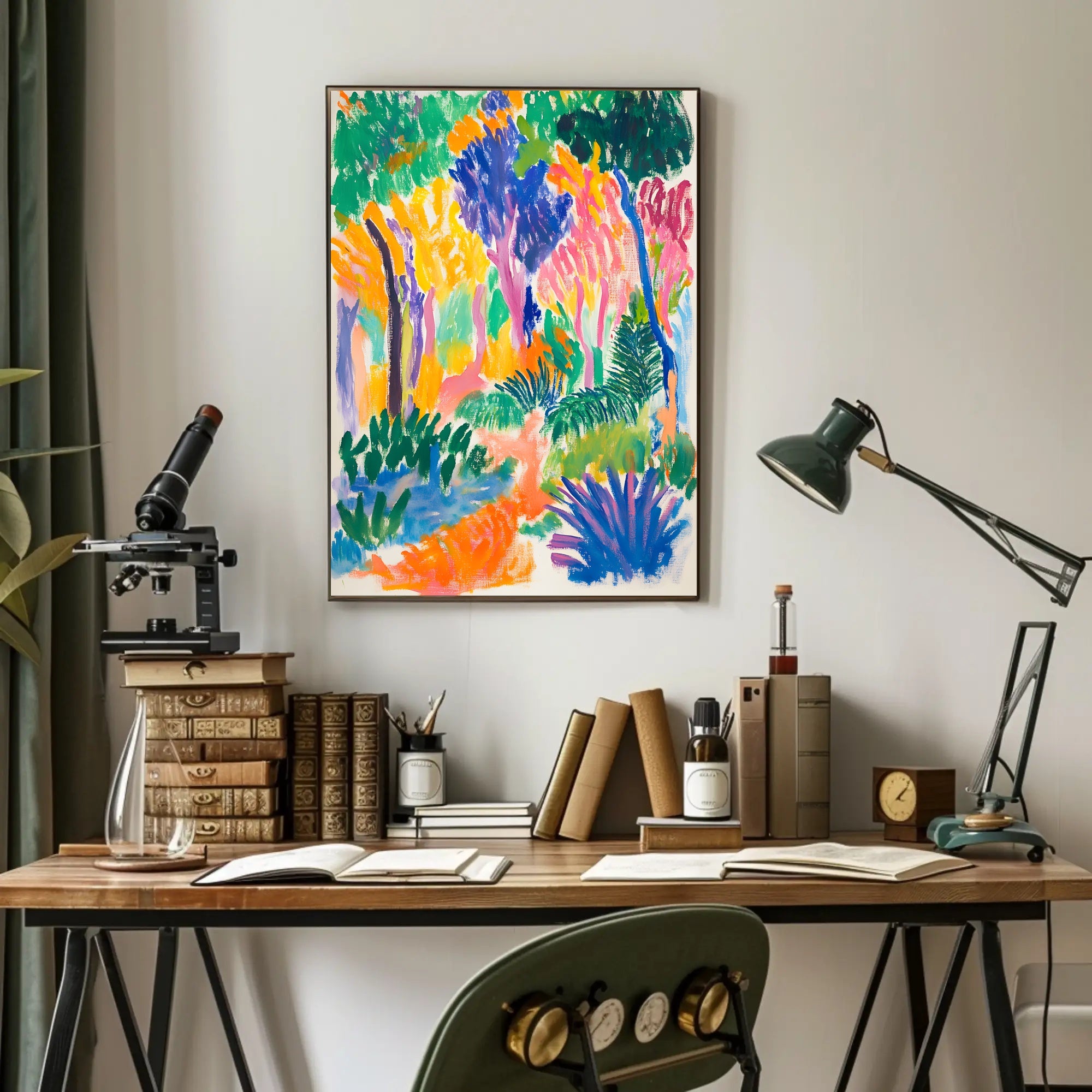Abstract Forest Explosion Art Print Colorful Abstract Poster PosterGoat