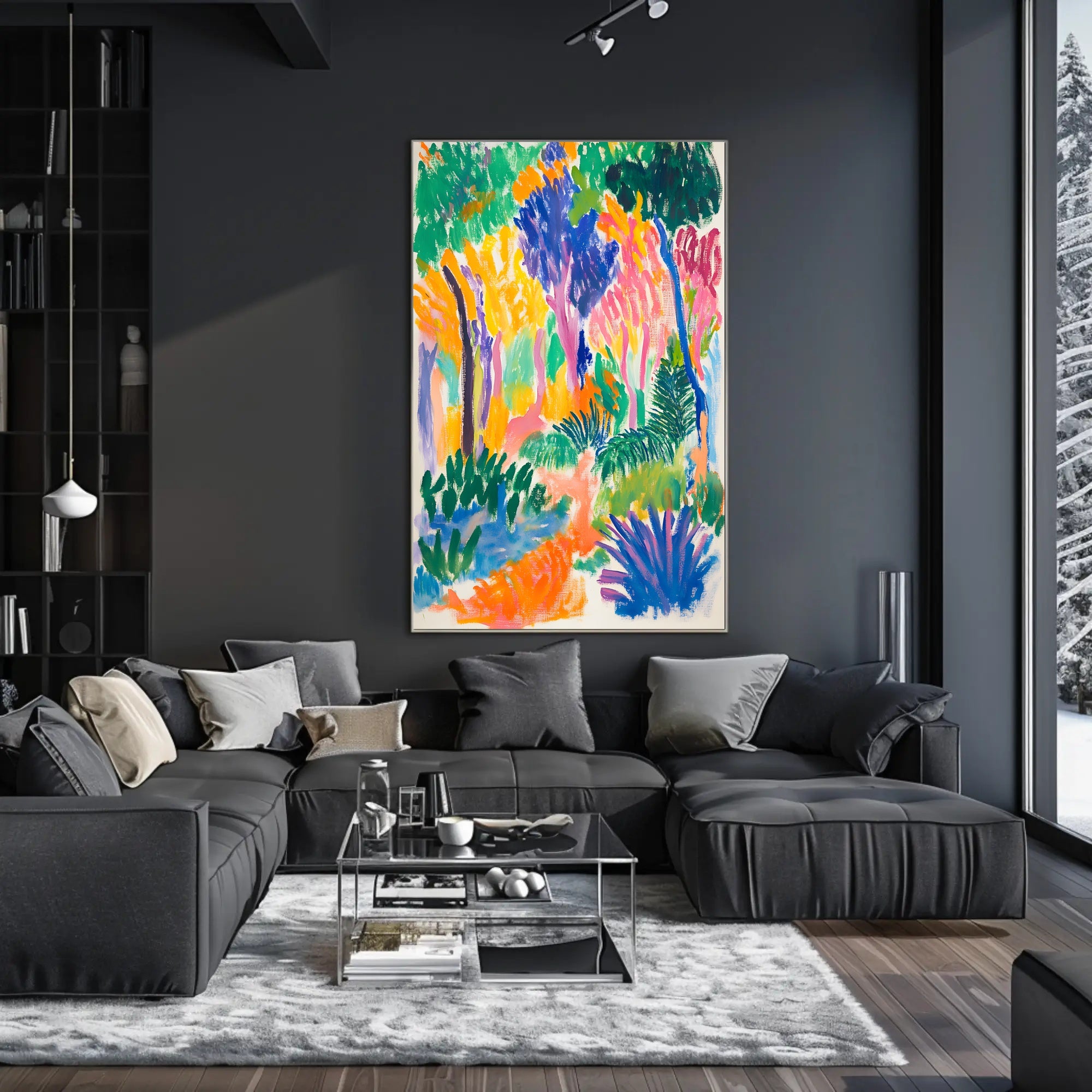 Abstract Forest Explosion Art Print Colorful Abstract Poster PosterGoat