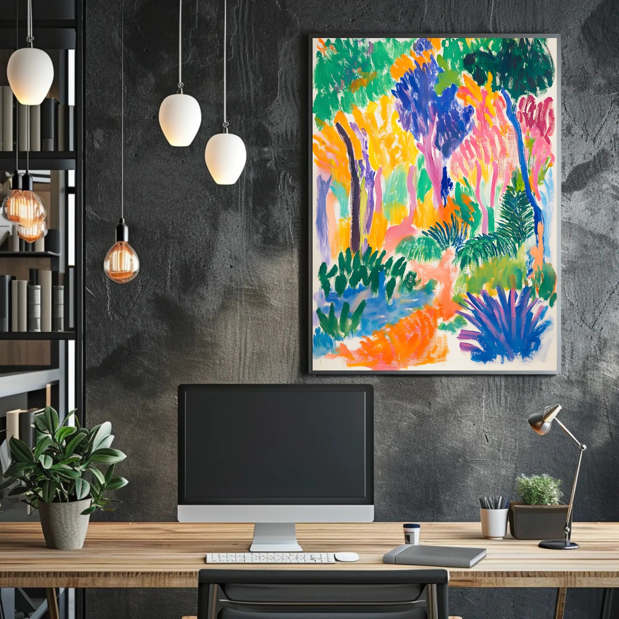 Abstract Forest Explosion Art Print Colorful Abstract Poster PosterGoat