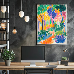Abstract Forest Explosion Art Print Colorful Abstract Poster PosterGoat