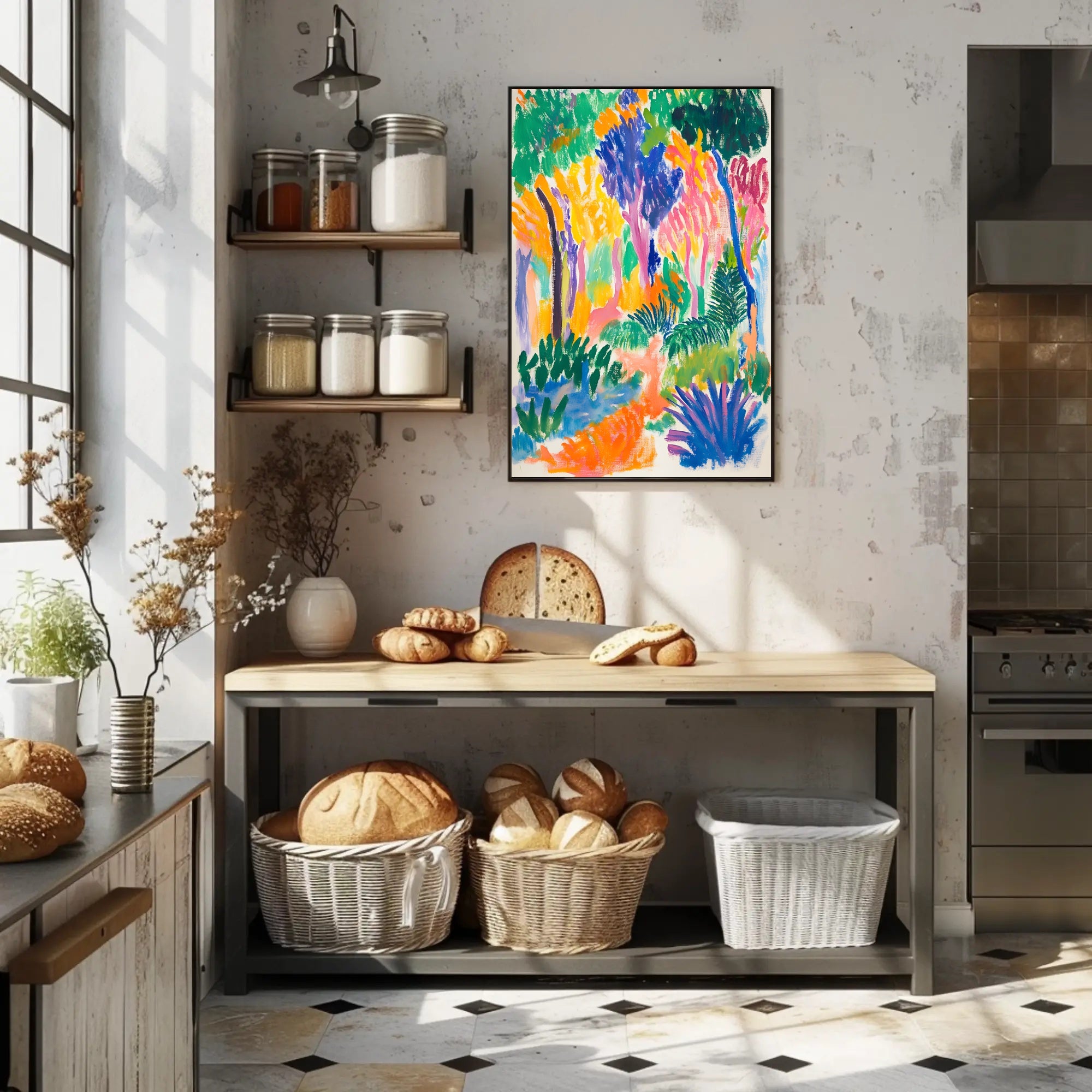 Abstract Forest Explosion Art Print Colorful Abstract Poster PosterGoat