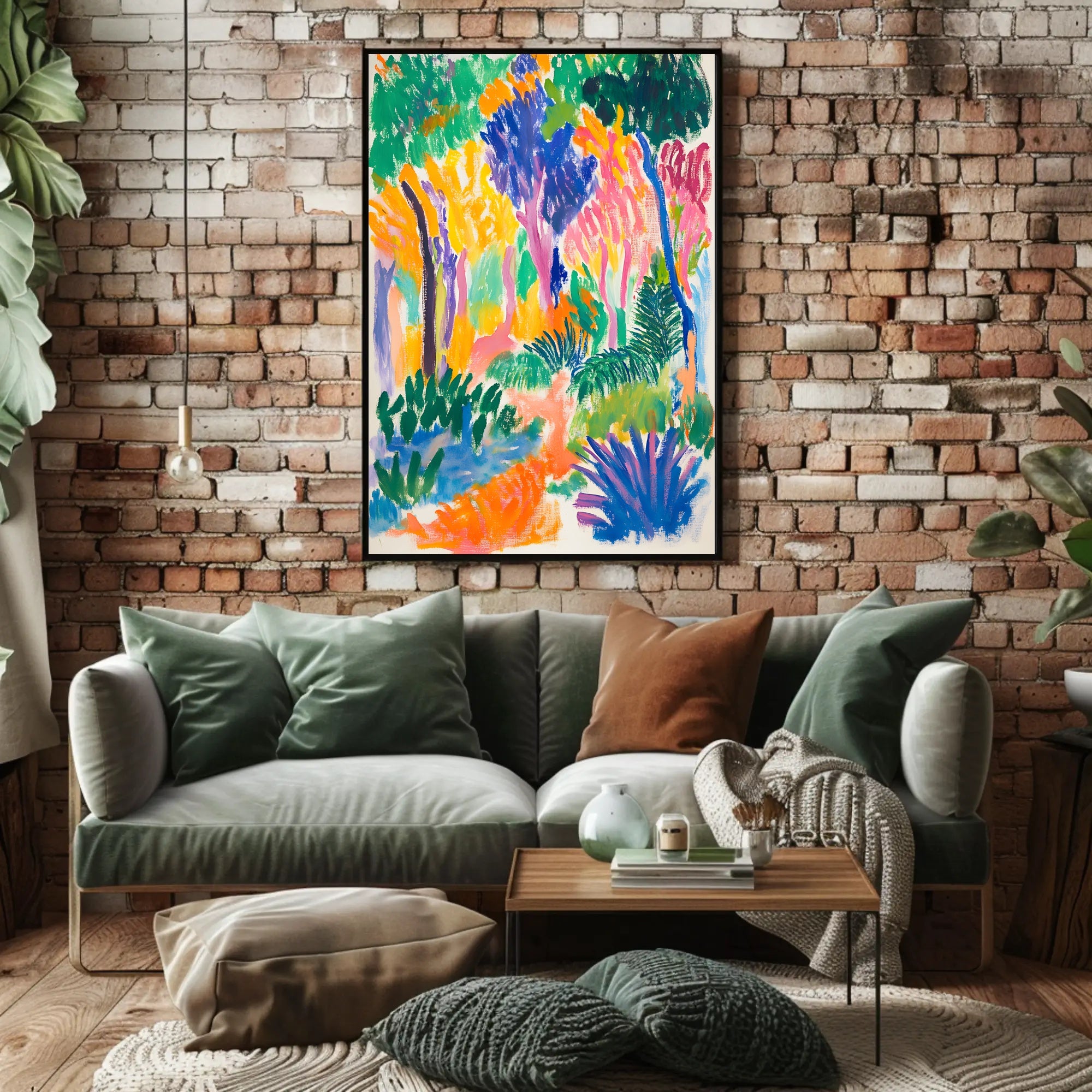 Abstract Forest Explosion Art Print Colorful Abstract Poster PosterGoat