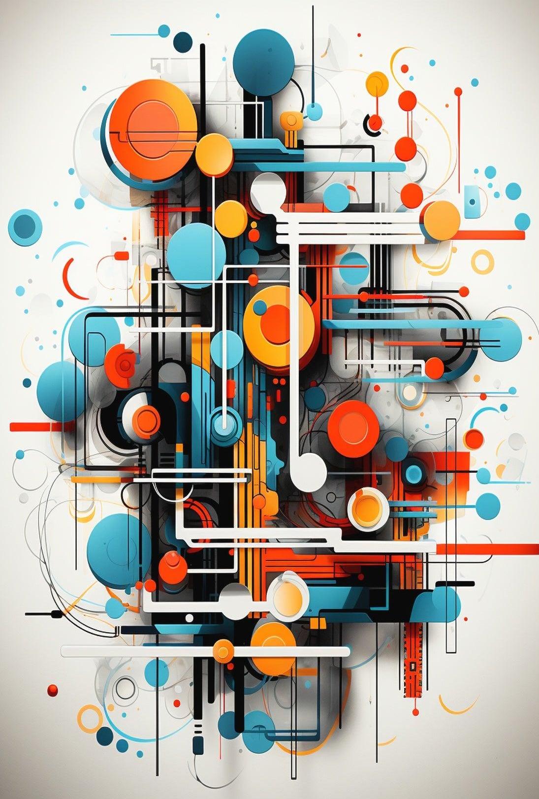 Abstract Geometric Art Vibrant Artistic Poster PosterGoat