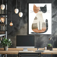 Abstract Geometric Cat Illustration Art Poster PosterGoat