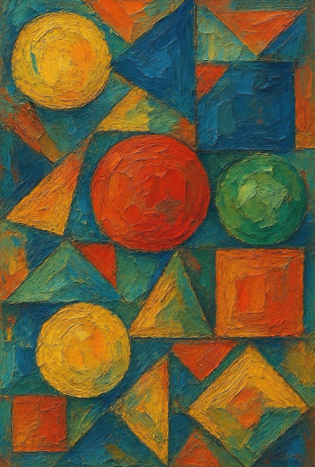 Abstract Geometric Composition Art Poster Vibrant Dynamic Design PosterGoat