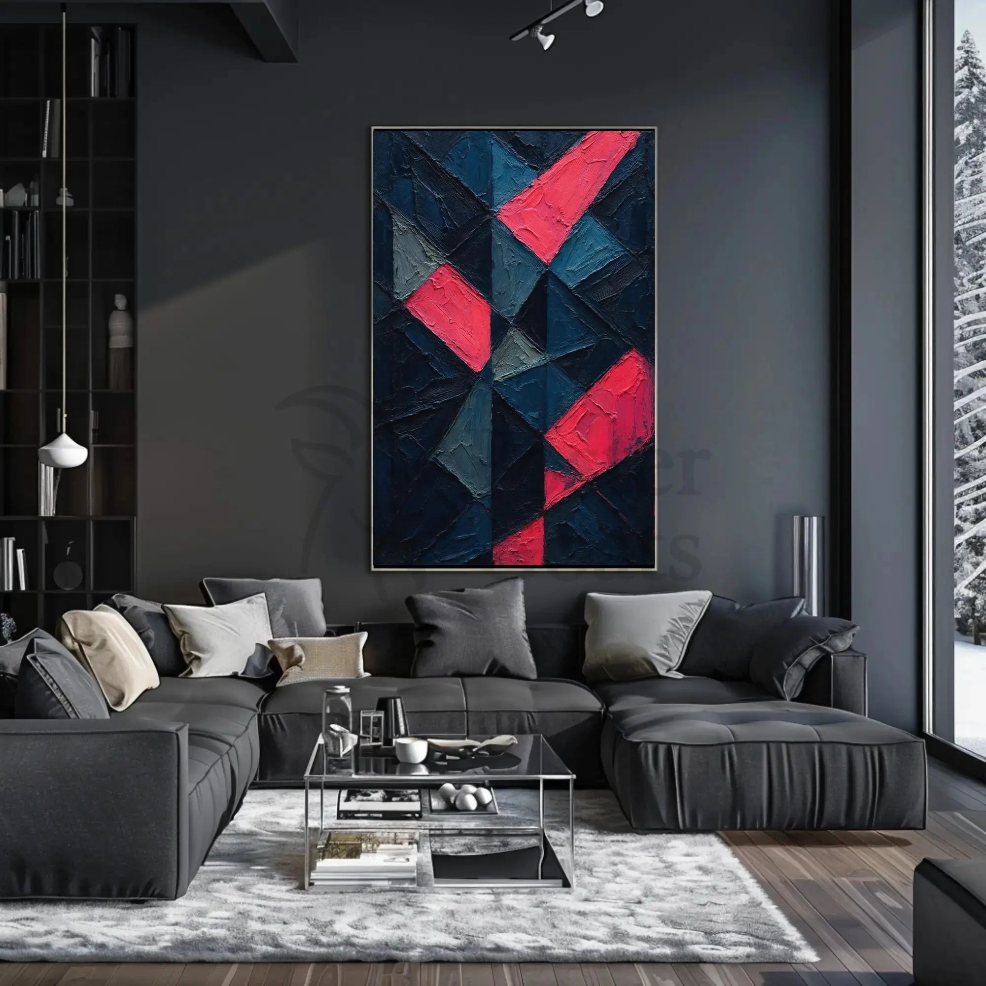 Abstract Geometric Design In Bold Colors Poster PosterGoat