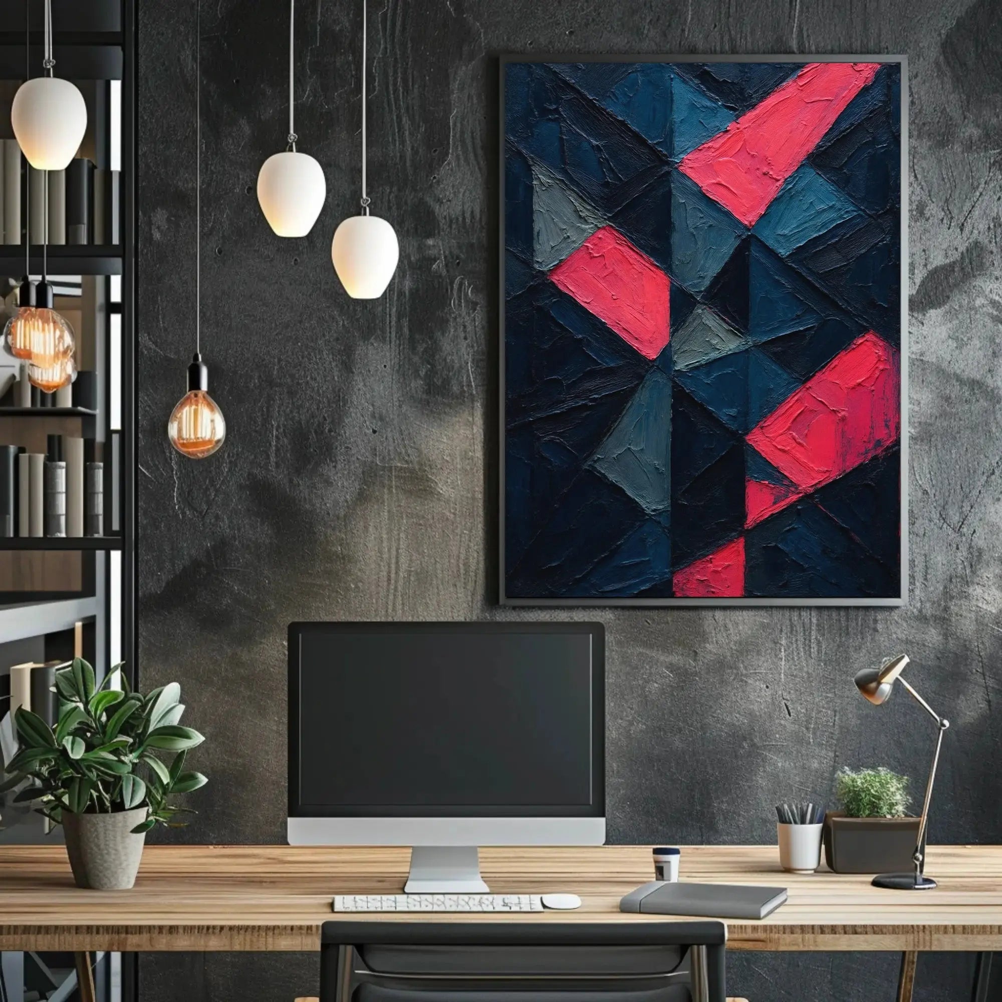 Abstract Geometric Design In Bold Colors Poster PosterGoat