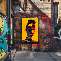 Abstract Geometric Face Poster in Vibrant Modern Colors PosterGoat