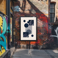 Abstract Geometric Modern Art Poster in Deep Blue Tones PosterGoat