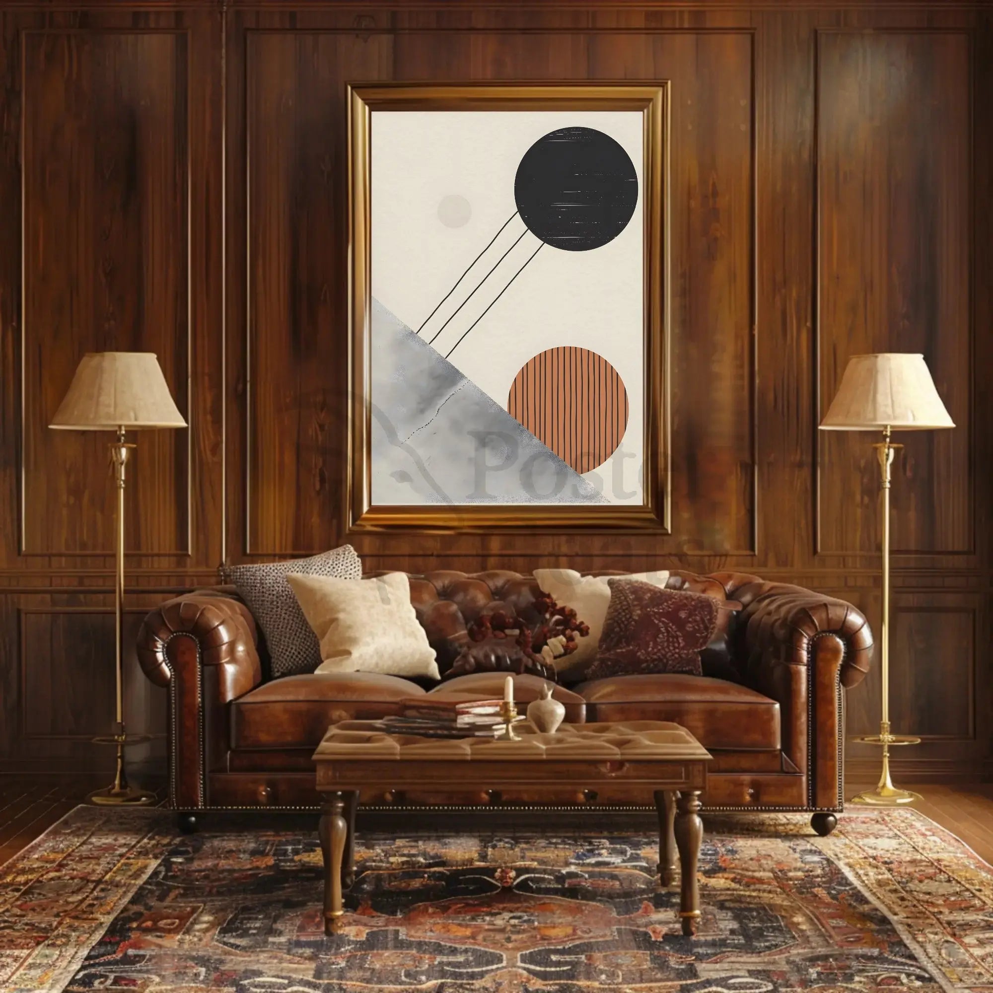 Abstract Geometric Shapes Modern Art Artistic Poster PosterGoat