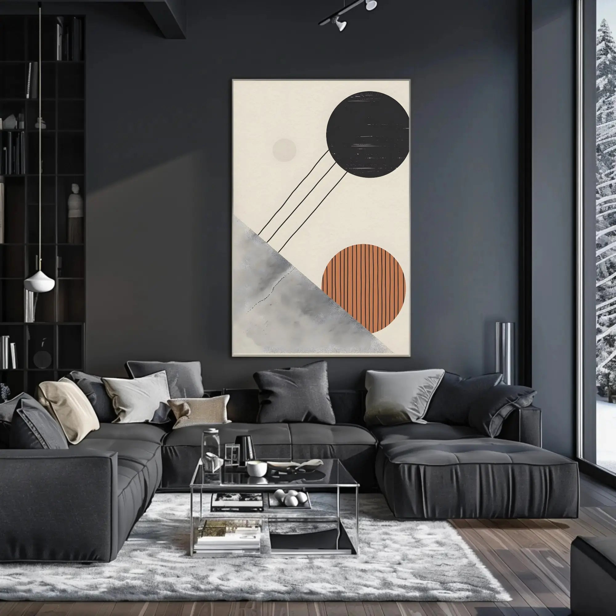 Abstract Geometric Shapes Modern Art Artistic Poster PosterGoat